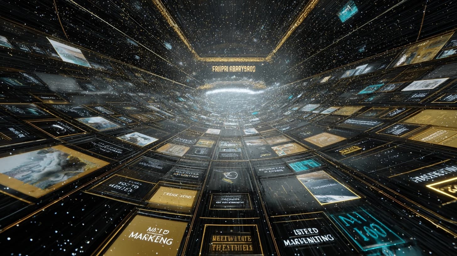 AI Marketing — mystický projektor s marketing signálmi