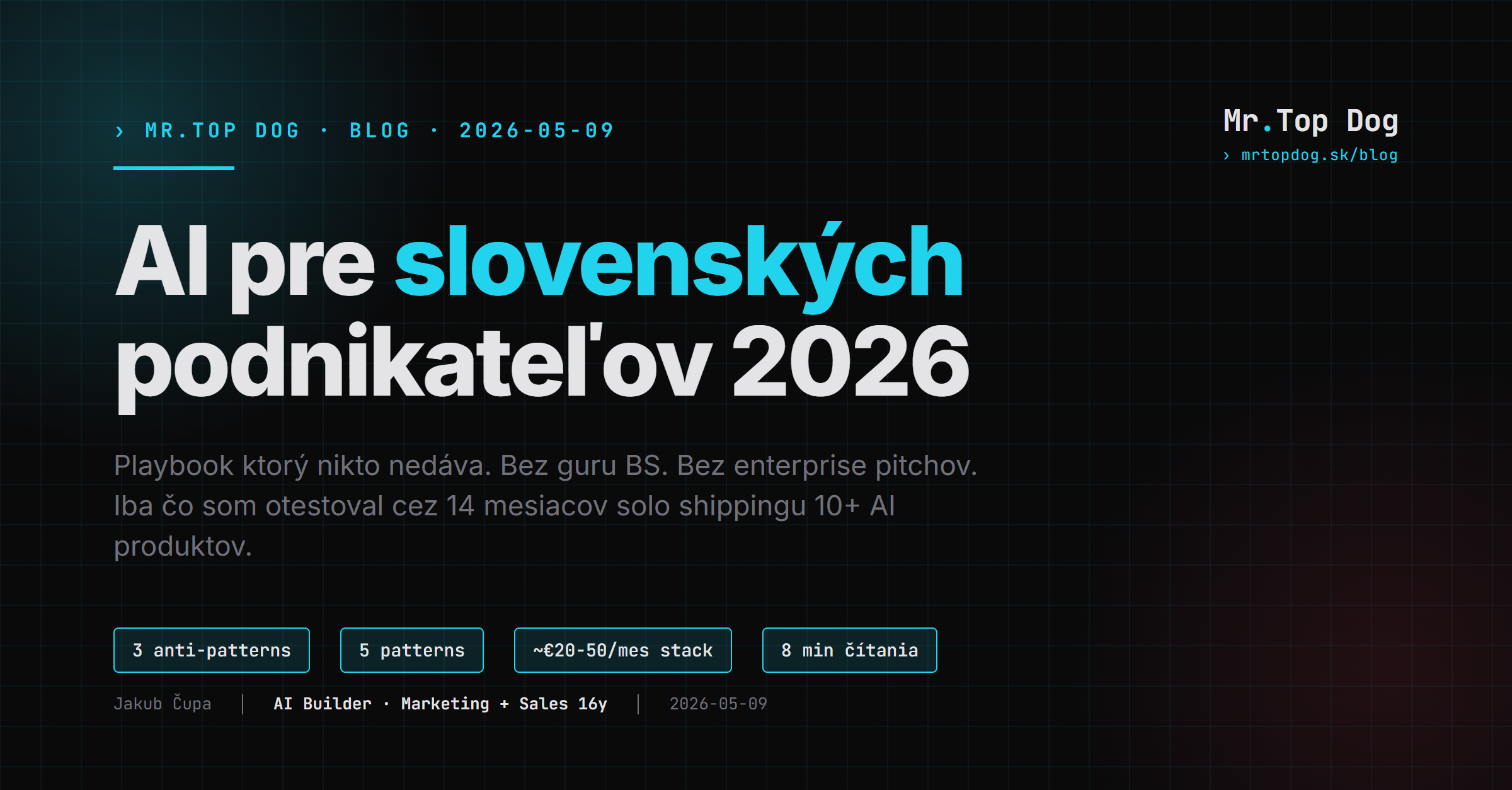 Hero — AI pre slovenských podnikateľov 2026