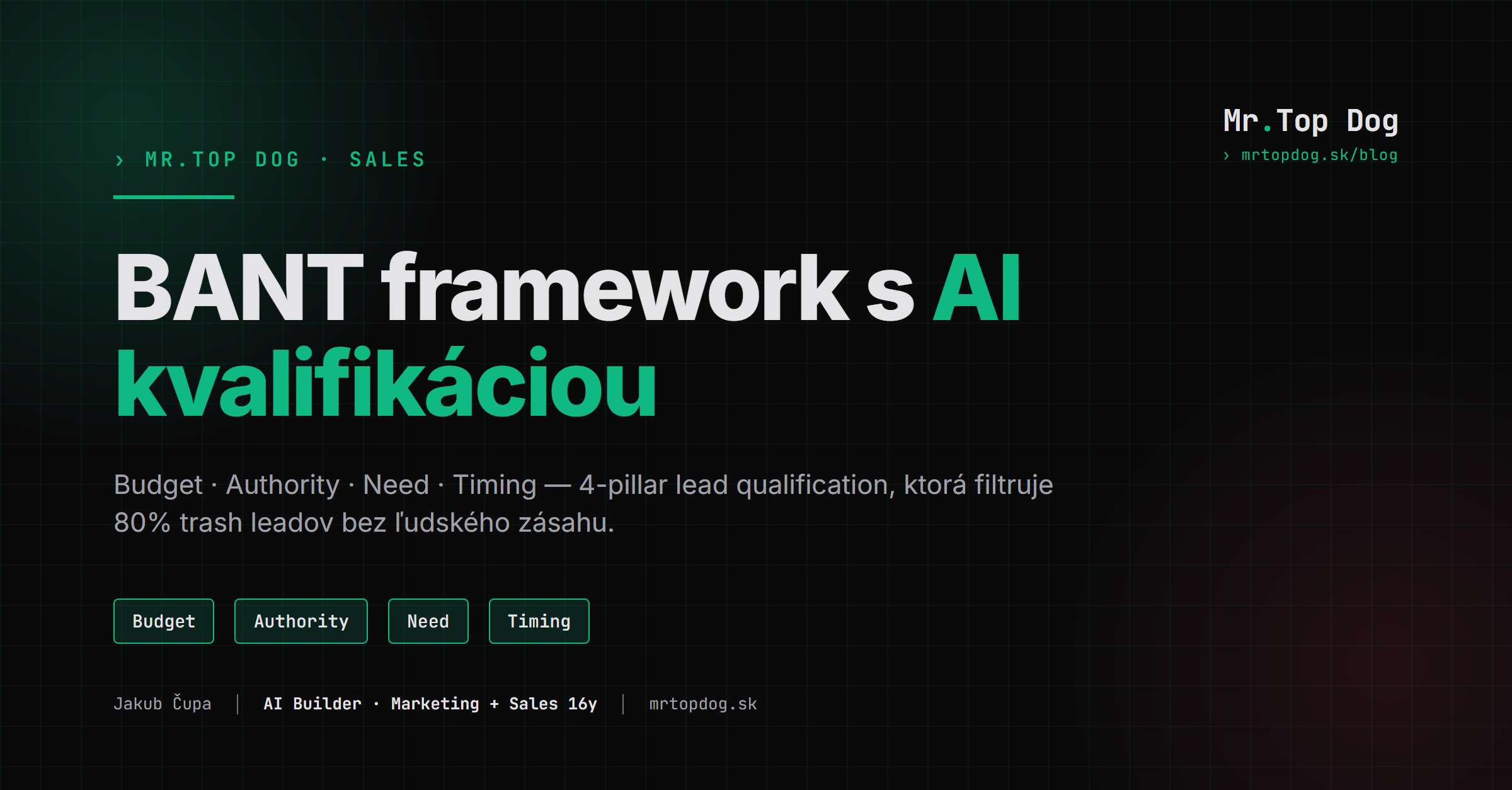 AI v predaji: BANT framework pre kvalifikáciu leadov